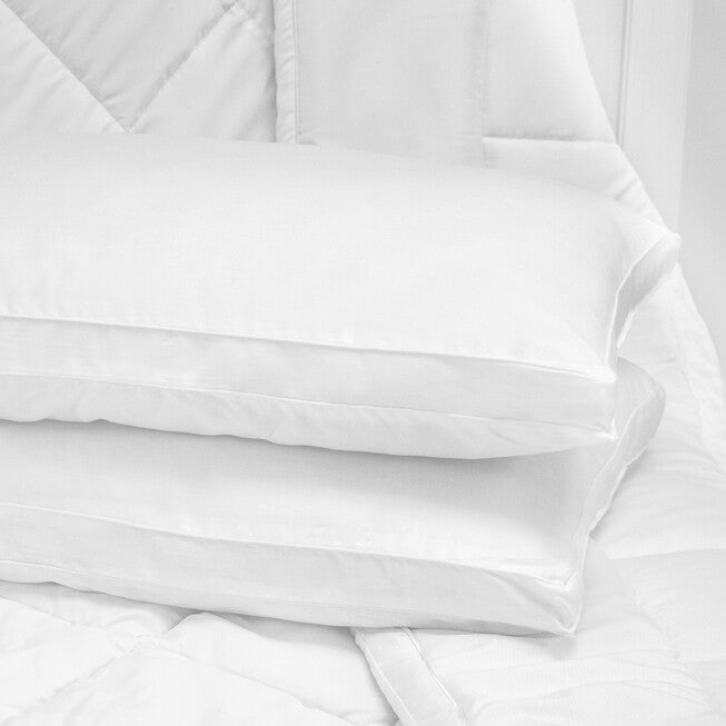 SensorPEDIC Low Profile Jumbo Fiber Bed Pillow for Stomach Sleepers - 2 Pack, , alternate image number null