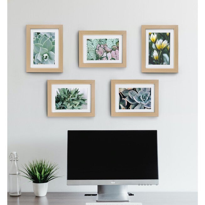 5X 7 Picture Frame W-Mat/8 X 10 Without Mat - Black - 5 Units, , on-hover image number null