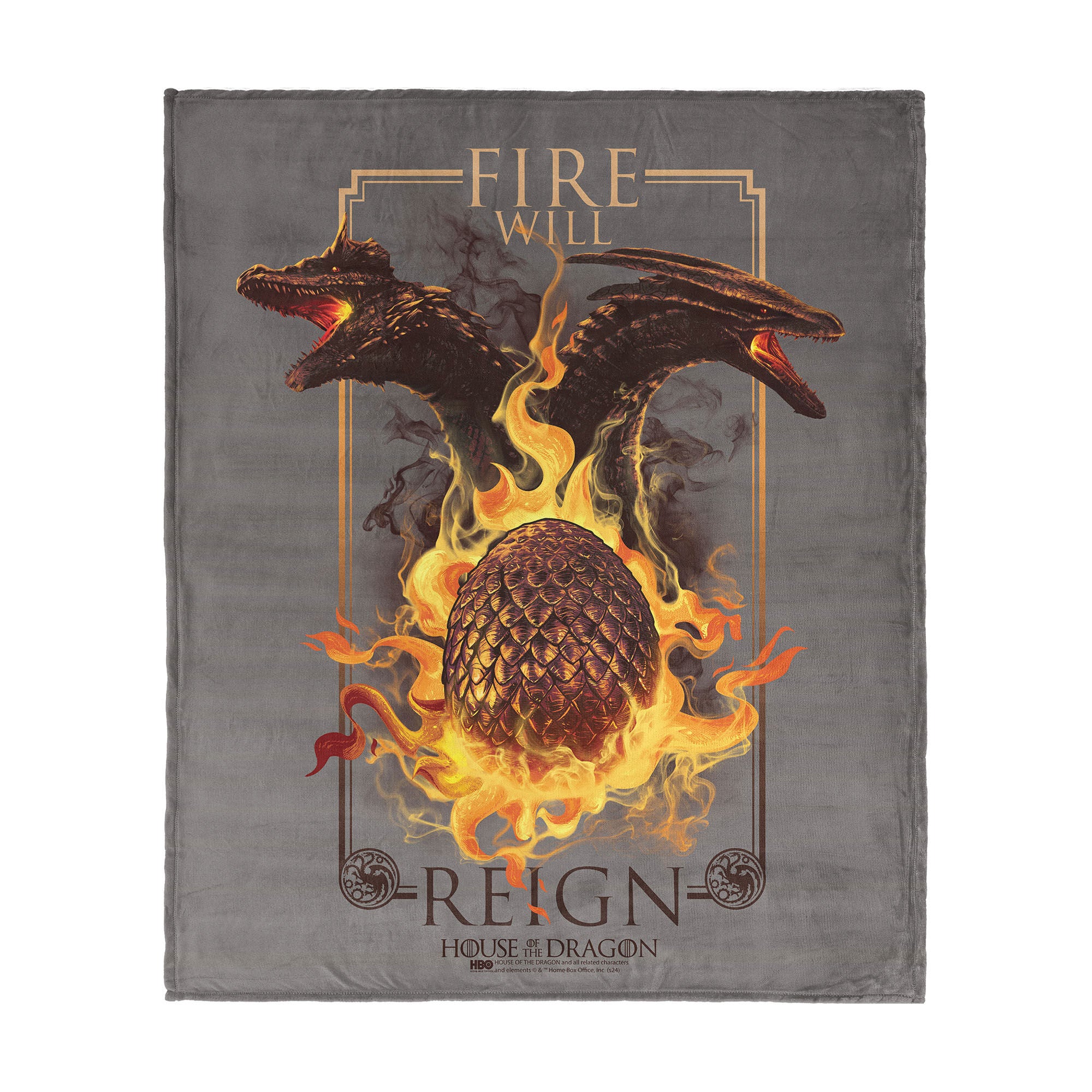 Warner Bros. House of the Dragon Let it Reign Silk Touch Throw Blanket 40x50 Inches, HOUSE DRAGON, hi-res image number 0
