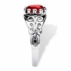 Sterling Silver Swirl Simulated Birthstone Ring, , on-hover image number null
