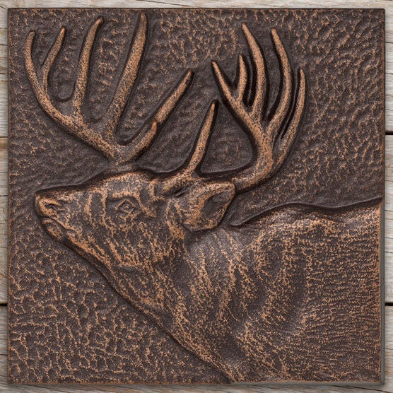 Buck 8" x 8" Indoor Outdoor Wall Décor, ANTIQUE COPPER, hi-res image number null