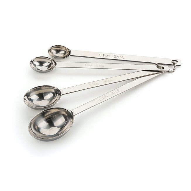 Long Handle Stainless Steel Measuring Spoon, Set 4, GRAY, hi-res image number null