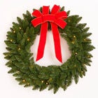 24" Pre-Lit Arrow Tip Wreath, GREEN, hi-res image number null
