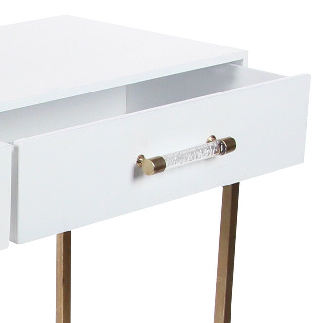 White Glam Metal Console Table, 31 x 47, , alternate image number null