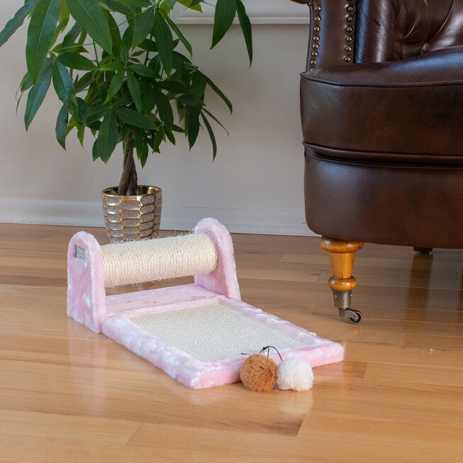 Real Wood Rolling Cat Scratcher Toy, Sisal Scratching Board, , alternate image number null