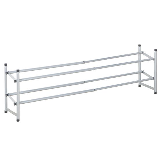 Stackable Telescoping Shoe Rack, Silver, , alternate image number null