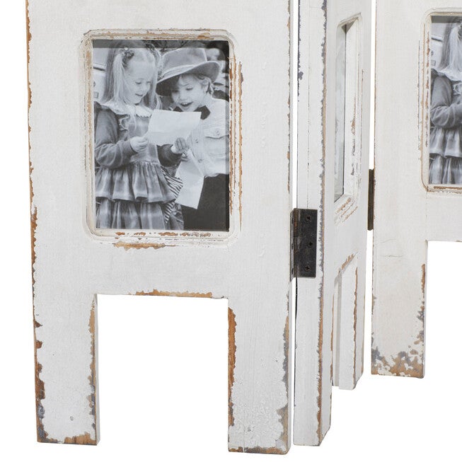 White Wood Farmhouse Room Divider Screen, 51 inches x 1 inches x 27 inches, , alternate image number null