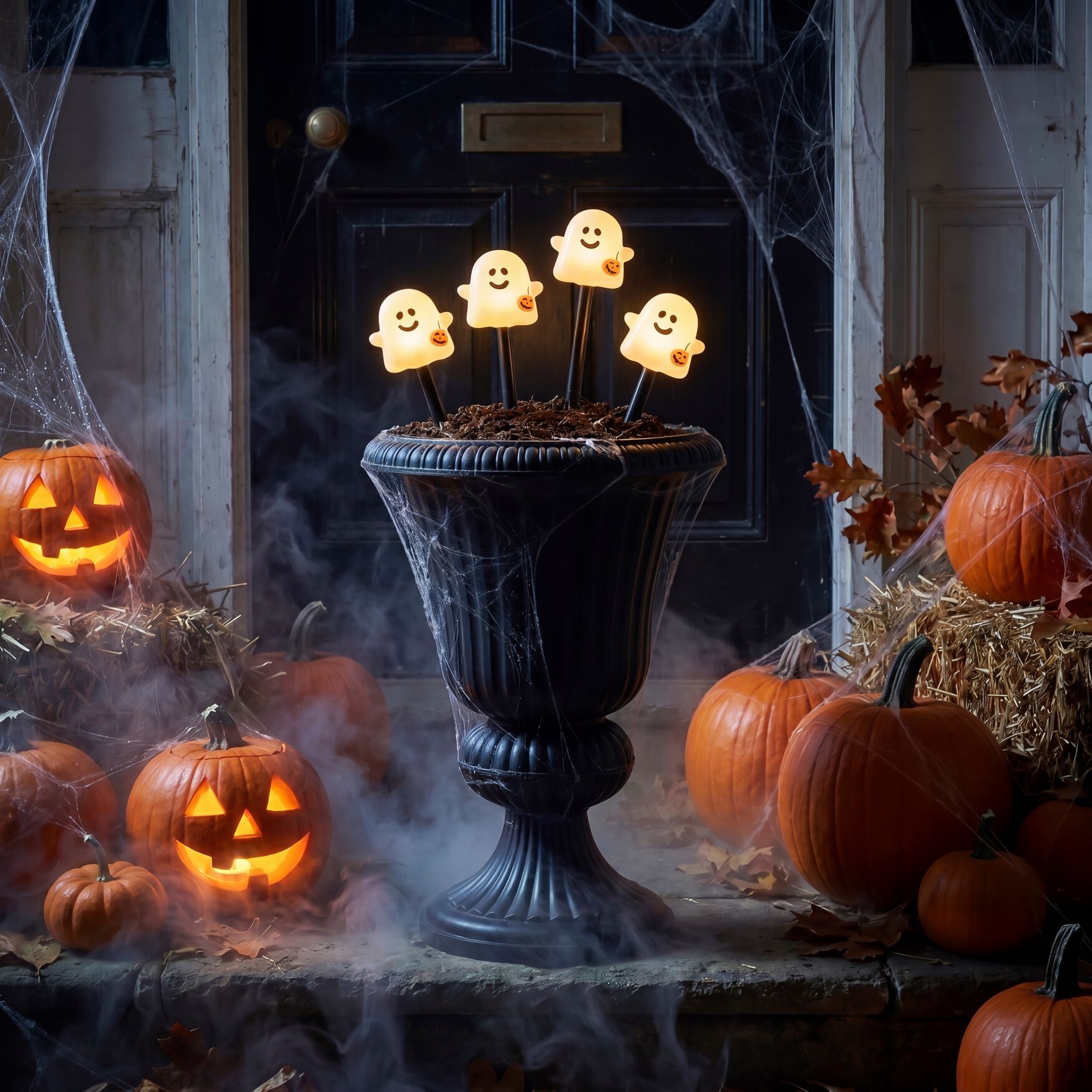 Set of 4 LED Ghost Stake Lights, WHITE, alternate image number 3