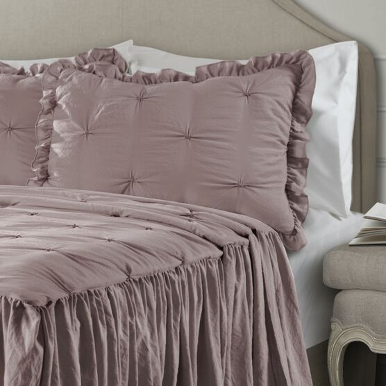 Ravello Pintuck Ruffle Skirt Bedspread 3 Pc Set, , on-hover image number null