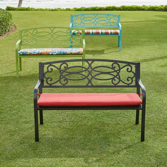 Steel Garden Bench, BLACK, hi-res image number null