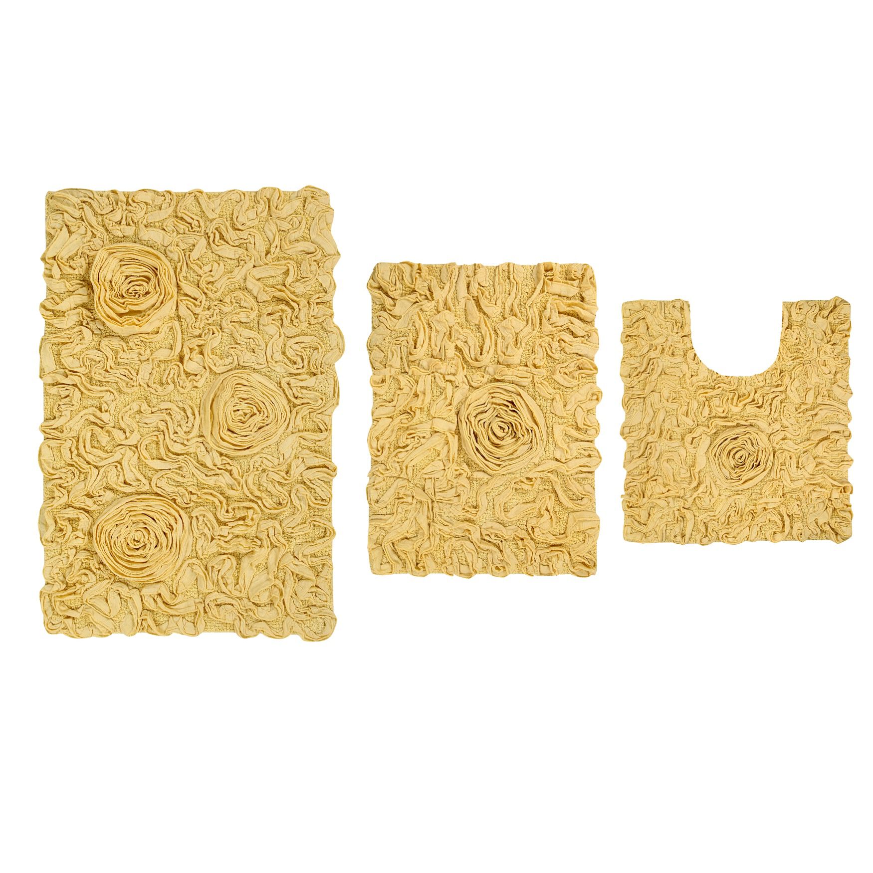 Bellflower 3-Pc. Bath Rug Set, YELLOW, hi-res image number 0