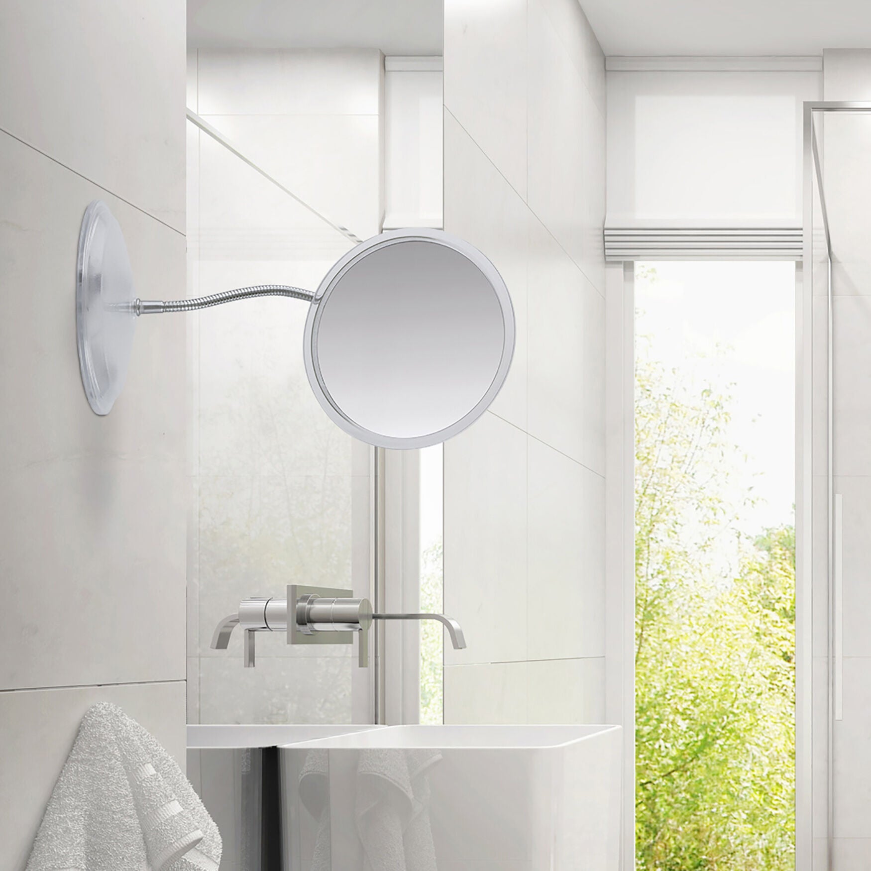 Gooseneck Vanity/Wall Mount Mirror 7X, , alternate image number 3