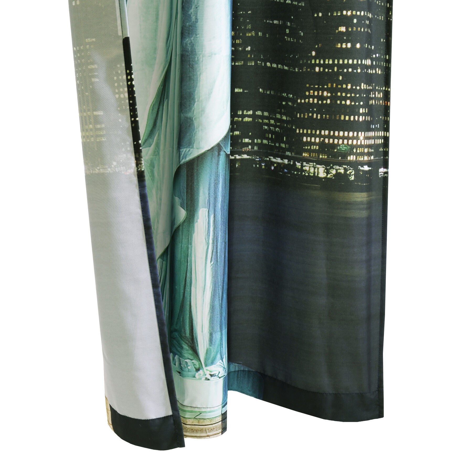 Photo Real Statue Of Liberty Light Filtering Pole Top Curtain Panel Pair, , alternate image number 4