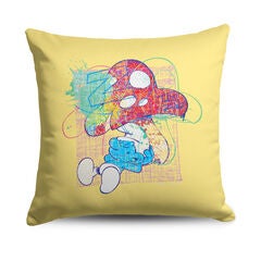 Smurfs Chillaxing Throw Pillow 18x18 inches