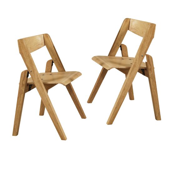 Juvenile Folding Chairs, Set Of 2, NATURAL, hi-res image number null