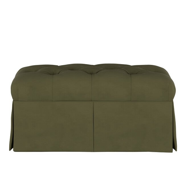 Velvet Skirted Storage Bench, , on-hover image number 1