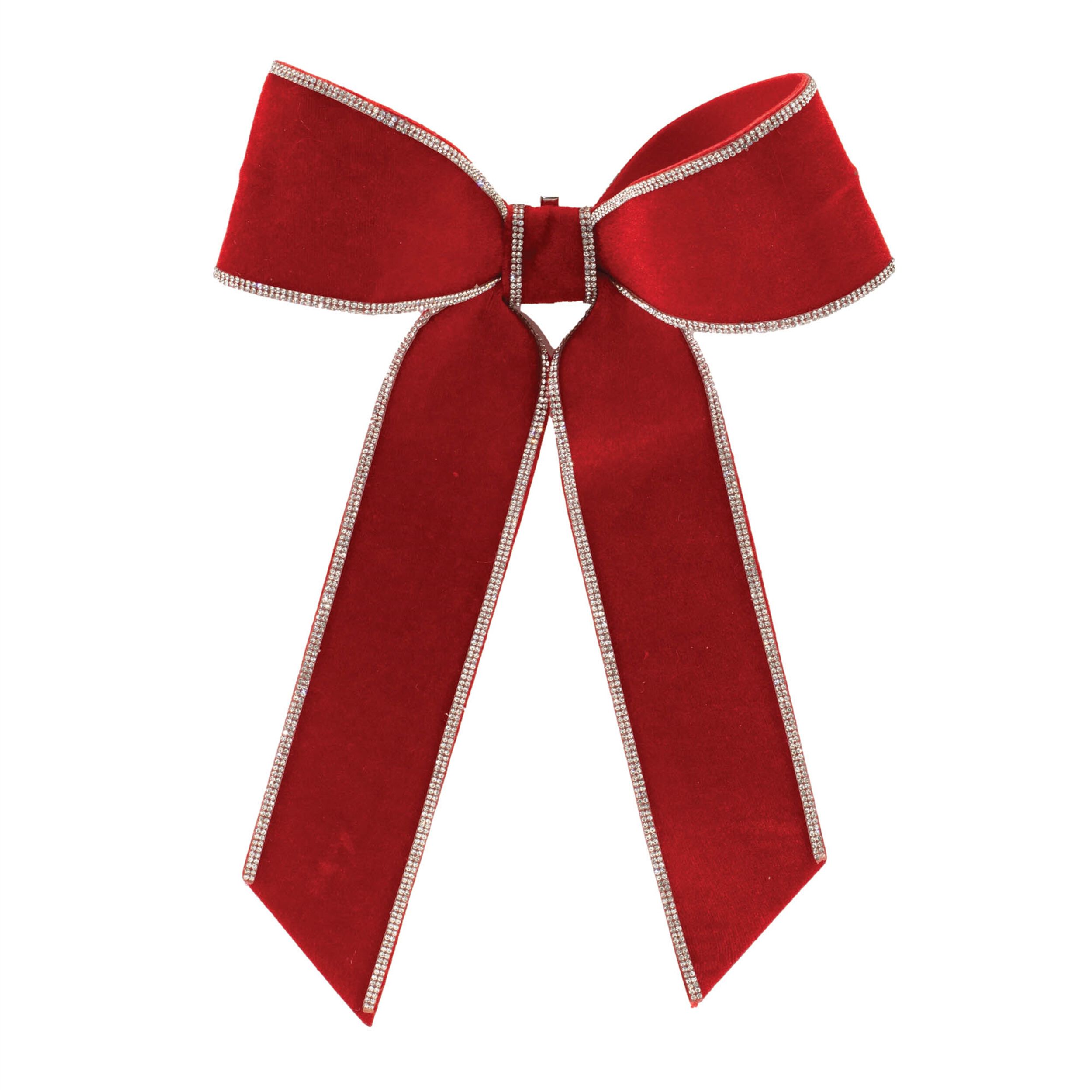 Jeweled Holiday Bow (Set of 2), RED SILVER, hi-res image number 0