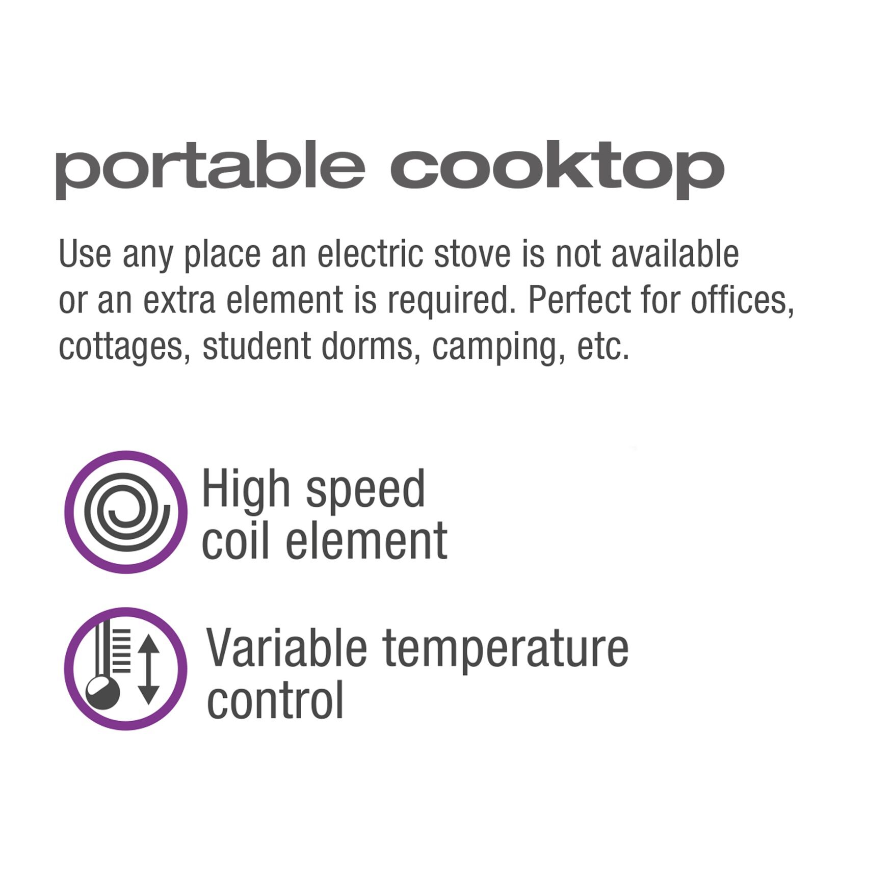 Portable Cooktop - Single Burner Black, , alternate image number 2