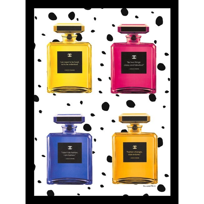 Chanel Quote Bottles 14x18 Framed Print, MULTI, hi-res image number 0