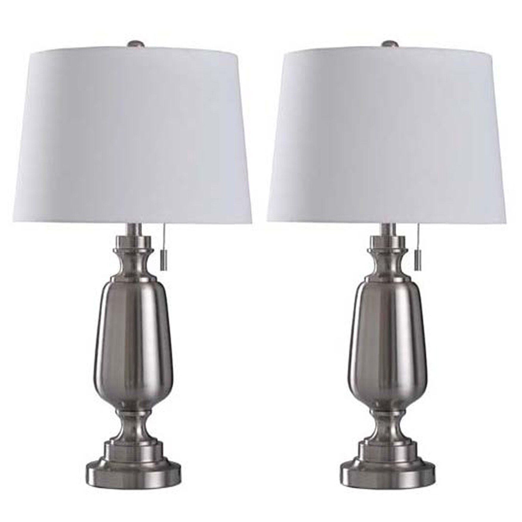 30.5 inches Brushed Steel Metal Table Lamp, , on-hover image number 1
