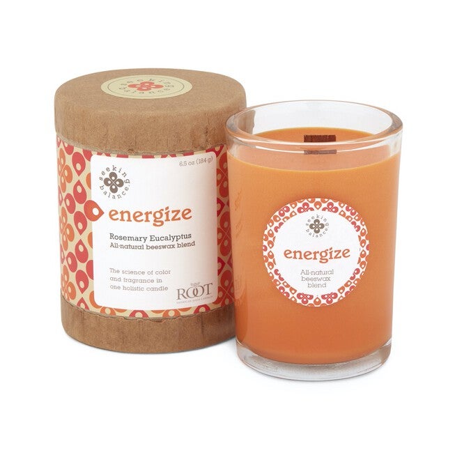 Seeking Balance Energize-Rosemary Eucalyptus Jar Candle, ORANGE, hi-res image number null