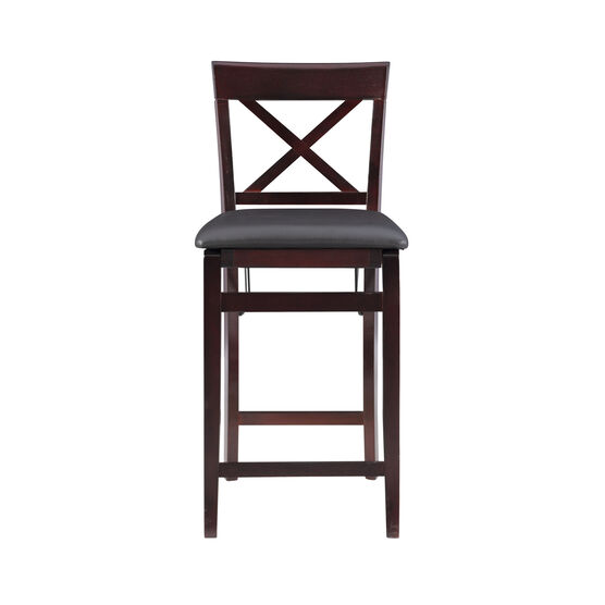 Triena X Back Folding Counter Bar Stool, BROWN, hi-res image number null