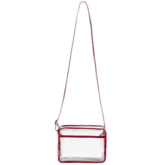 Crossbody Bag Purse With Pocket, Clear/Black, CLEAR RED, hi-res image number null