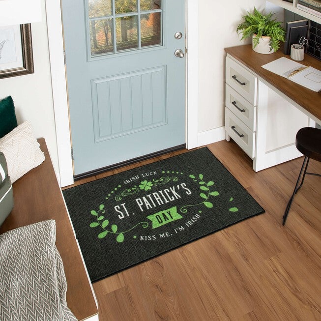 Irish Luck Black Kitchen Rug, , alternate image number null