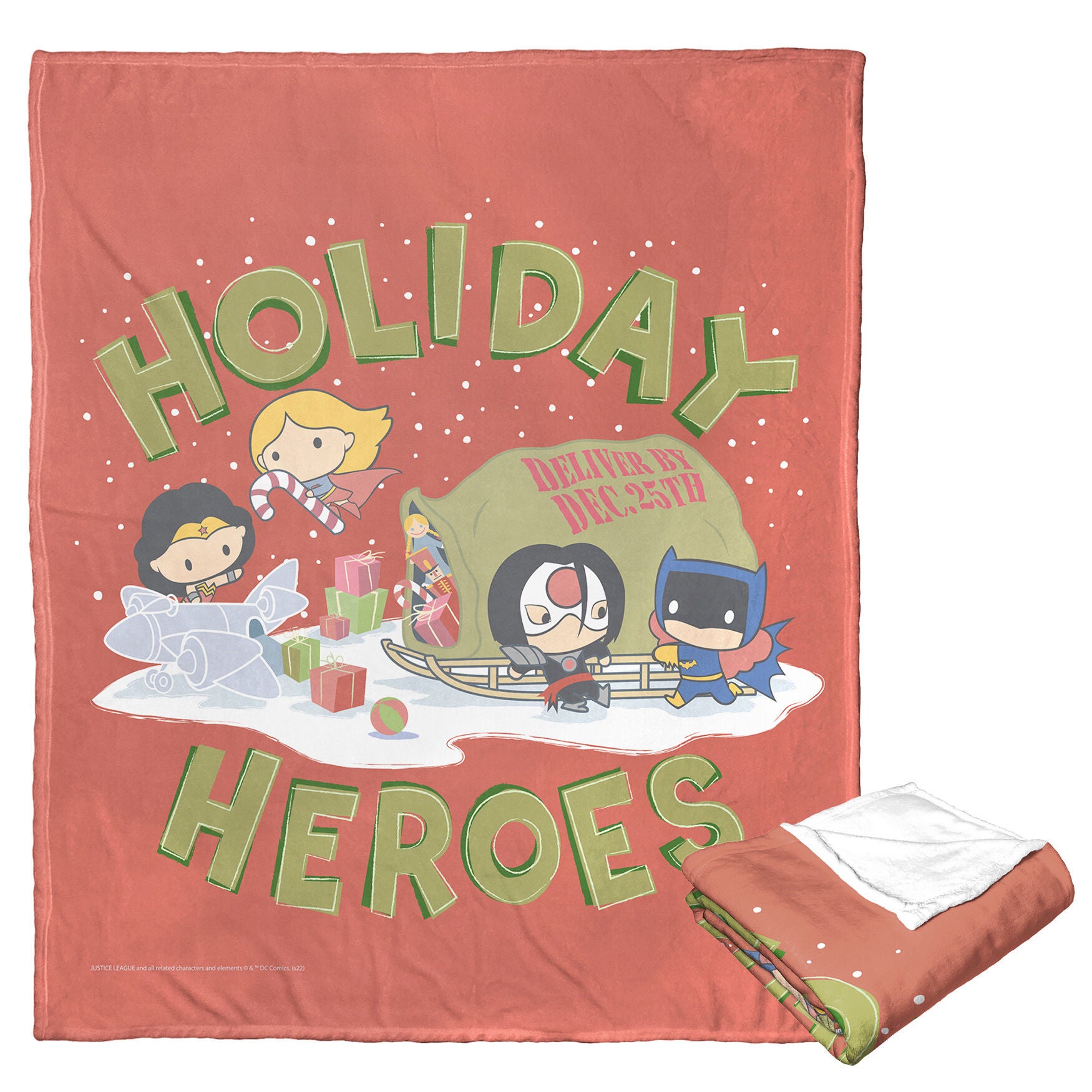 Wb Dc Justice League Loading Up Gifts Silk Touch Throw, O, hi-res image number 0