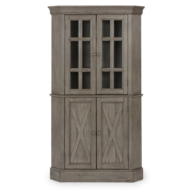 Mountain Lodge Gray Corner Cabinet, GRAY, hi-res image number 0