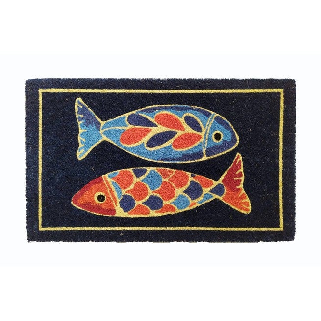 Colorful Fish Coir Mat With Vinyl Backing Floor Coverings, MULTI, hi-res image number 0