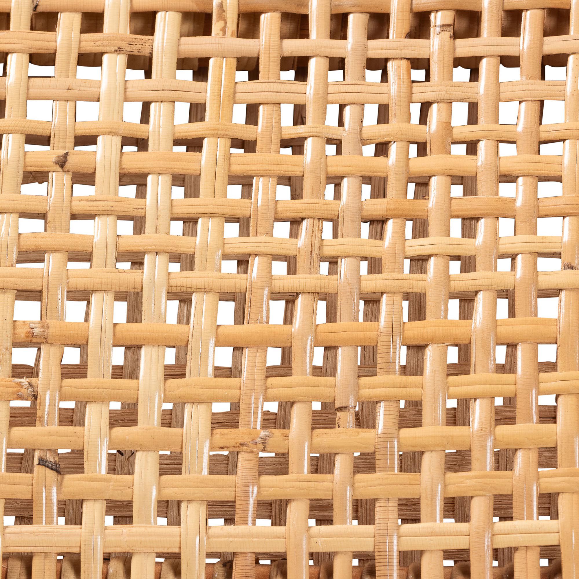 Chatura Natural Rattan and Mahogany Wood 2-Piece Counter Stool Set, HONEY, alternate image number 6