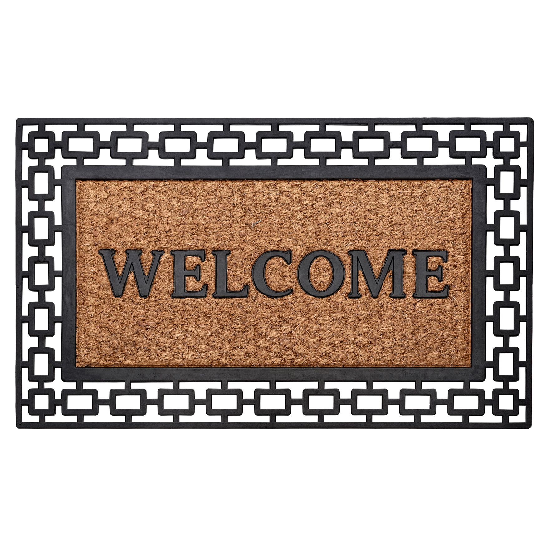 Wrought Iron Rubber Mat 18 inches x 30 inches, BLACK BROWN, hi-res image number 0