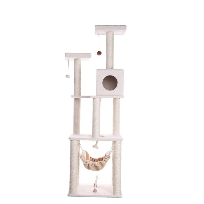 Classic 73 inches Real Wood Cat Tree Four Levels With Swing, Hammock, Condo, Perch, , alternate image number 4