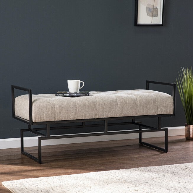 Coniston Upholstered Bench, BEIGE, hi-res image number null