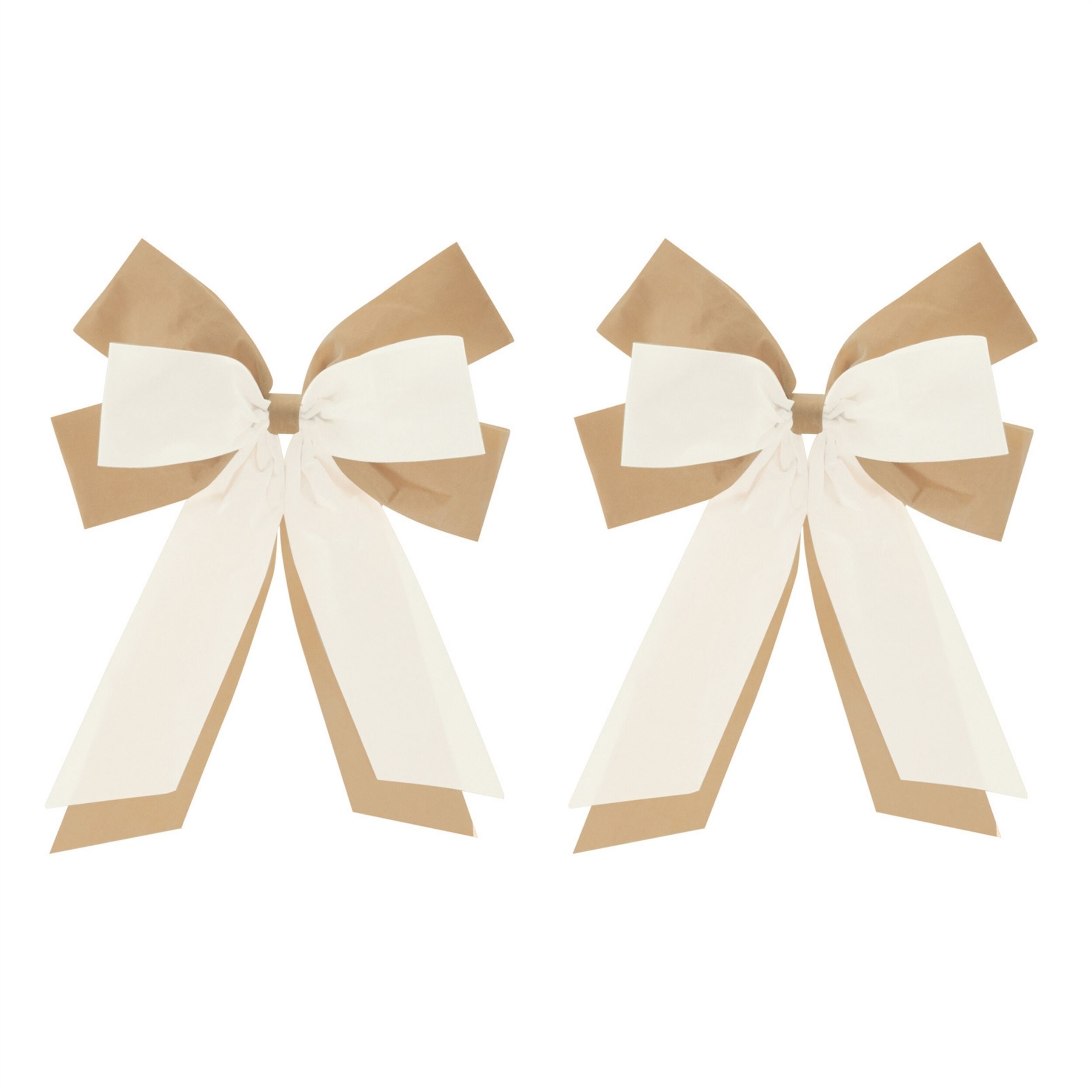 Double Bow Ornament (Set of 2), CREAM TAN, alternate image number 2