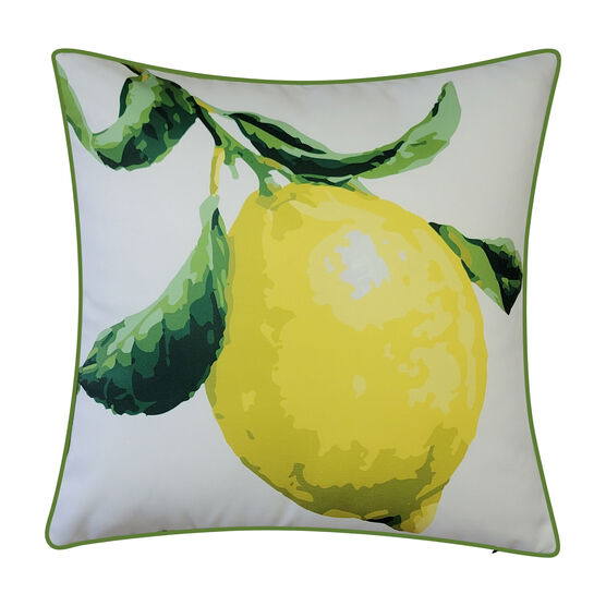 New York Botanical Garden® Indoor/Outdoor Oversized Lemon Decorative Throw Pillow 20X20, Leaf Multi, LEAF MULTI, hi-res image number null
