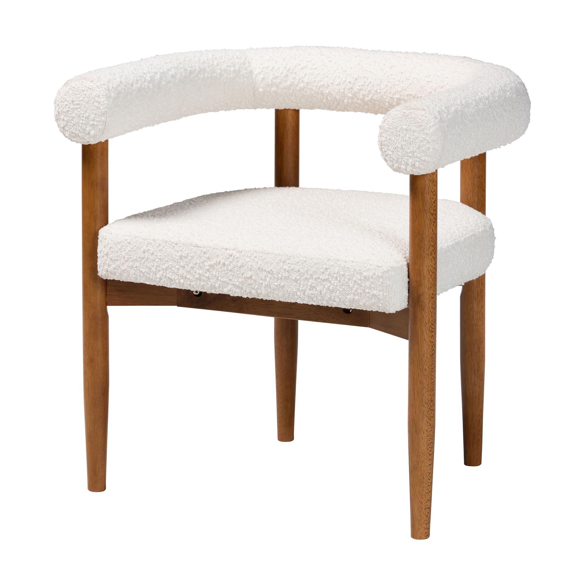 Caia Boucle Dining Chair, CREAM, alternate image number 1