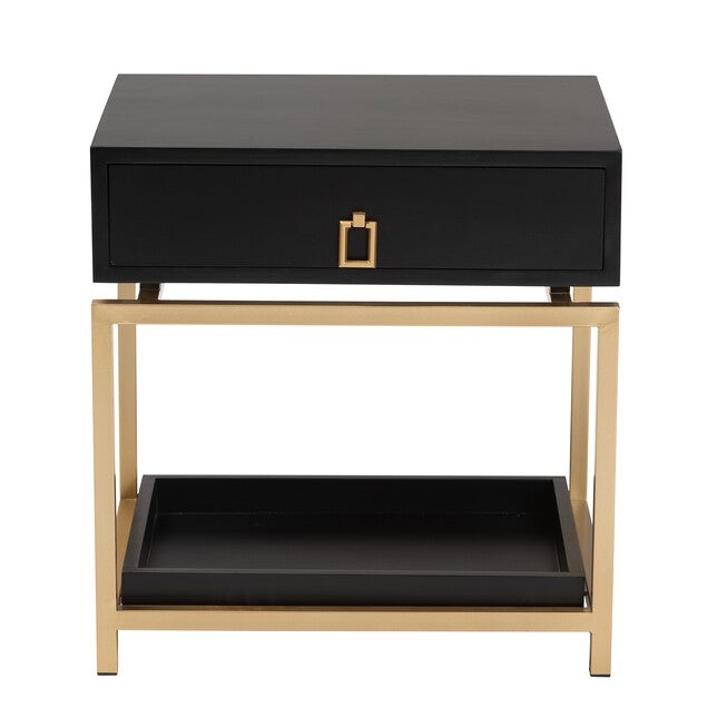 Melosa Modern Glam And Luxe 1-Drawer End Table, , alternate image number null