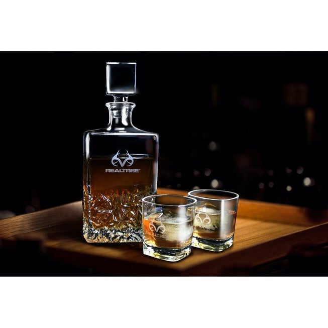 Realtree Decanter Set - Decanter And Two (2) Glasses, O, hi-res image number null