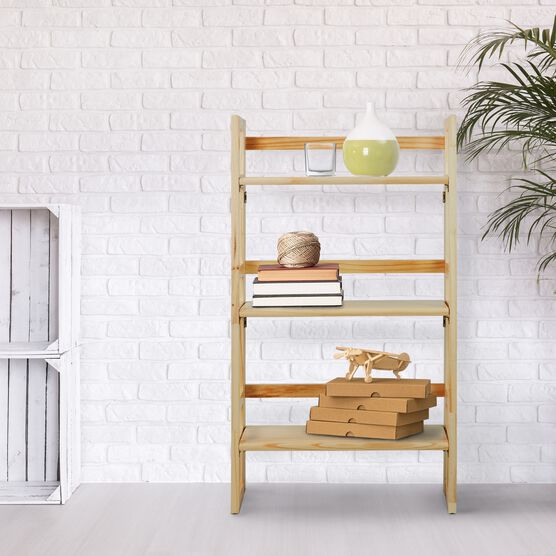 3-Shelf Folding Student Bookcase 20.75" Wide-Natural, , alternate image number null