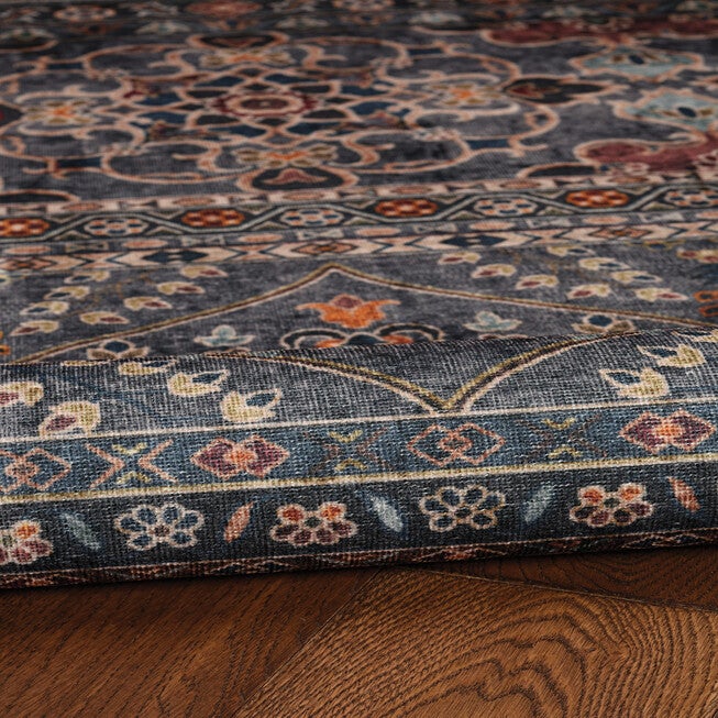 Washable Grant Teal/Ivory Rug, , alternate image number 4