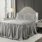 Ravello Pintuck Ruffle Skirt Bedspread 3 Pc Set, LIGHT GRAY, hi-res image number null