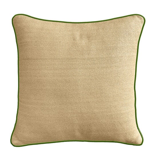 Edie @ Home Indoor/Outdoor Reversible Raffia Mitered Stripe Decorative Throw Pillow 20X20, Leaf Multi, , on-hover image number null