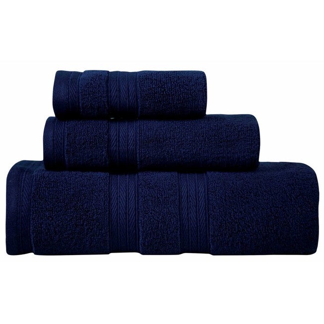 Waterford 3 Piece Bath Rug and Towel Collection, NAVY, hi-res image number null