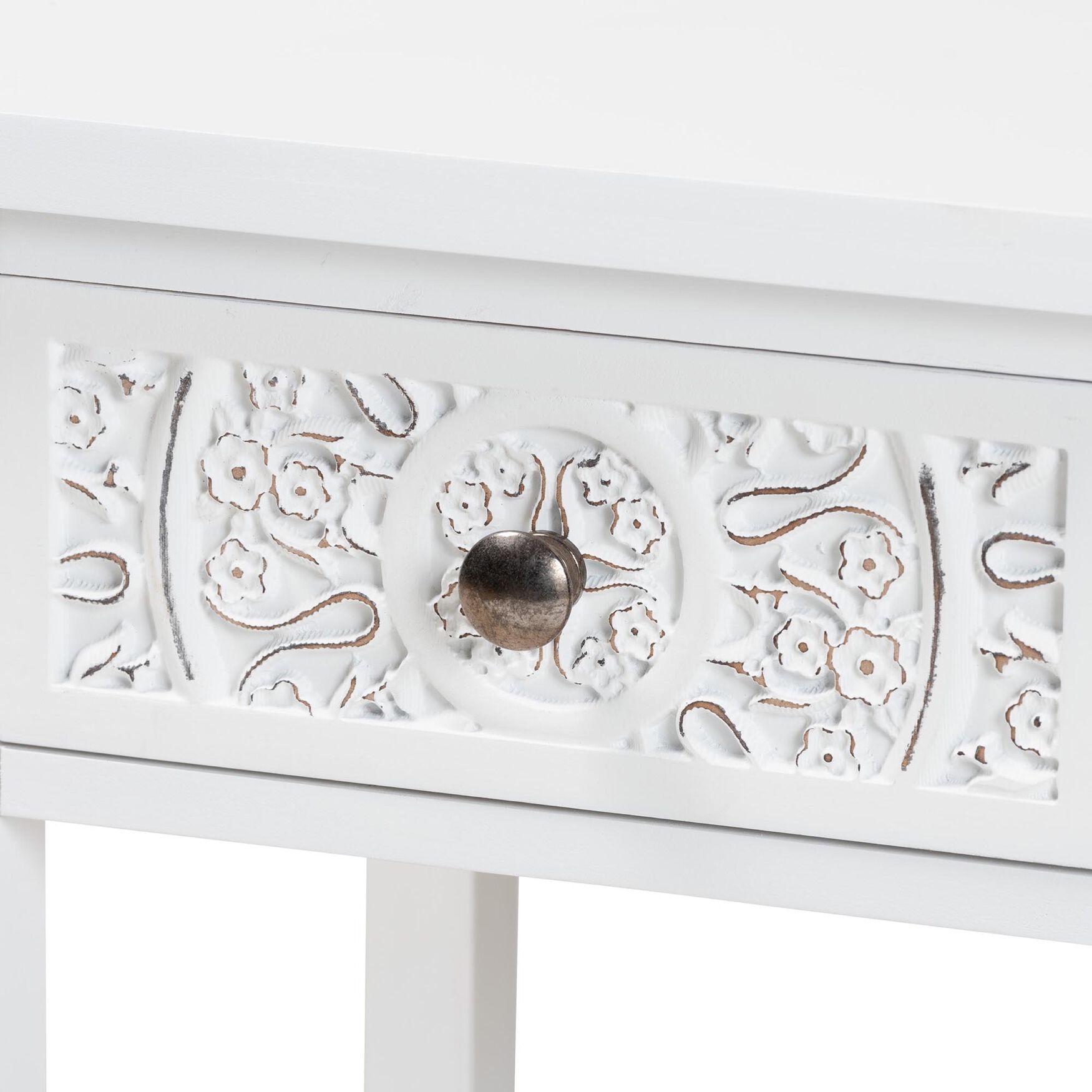 Yelena Classic And Traditional White Finished Wood 1-Drawer End Table, , alternate image number 4