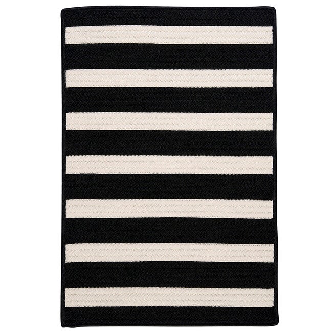 Bay Stripe Black Rug, BLACK, hi-res image number null
