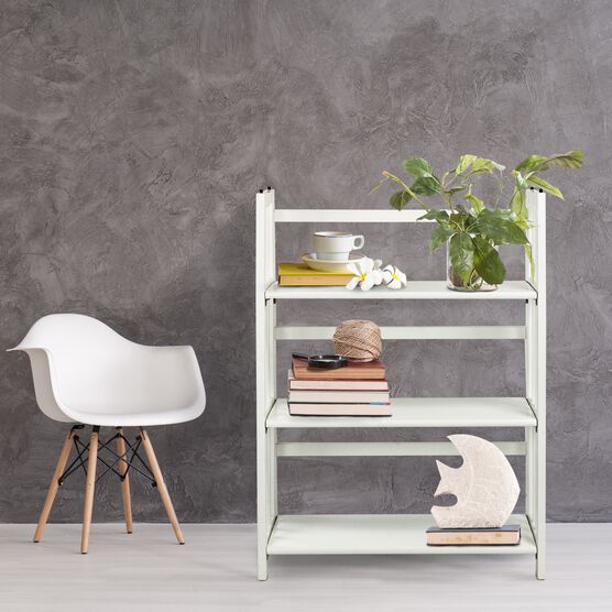 3-Shelf Folding Stackable Bookcase 27.5" Wide-White, , alternate image number null