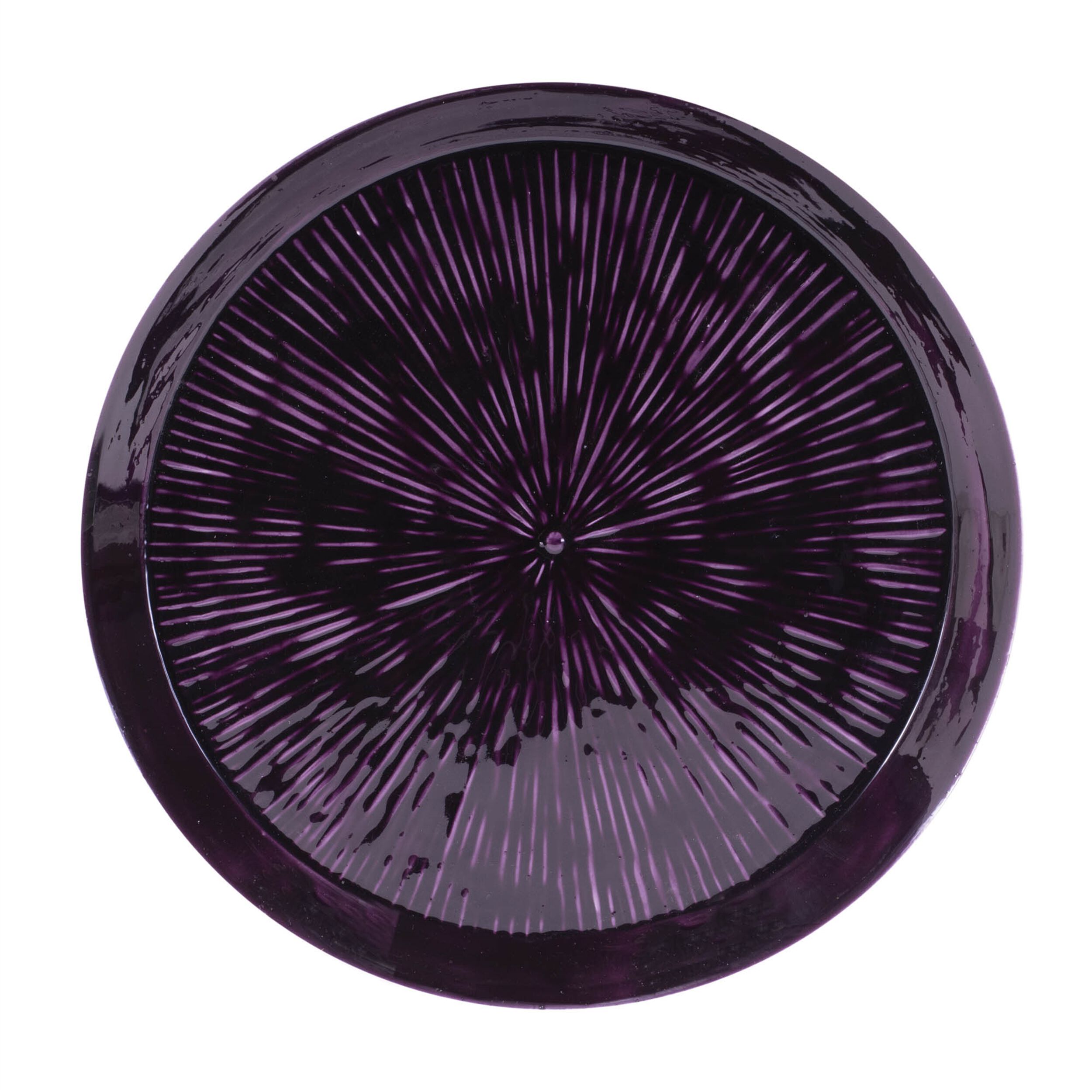 Round Etched Metal Tray 13.5IND, PURPLE, alternate image number 1
