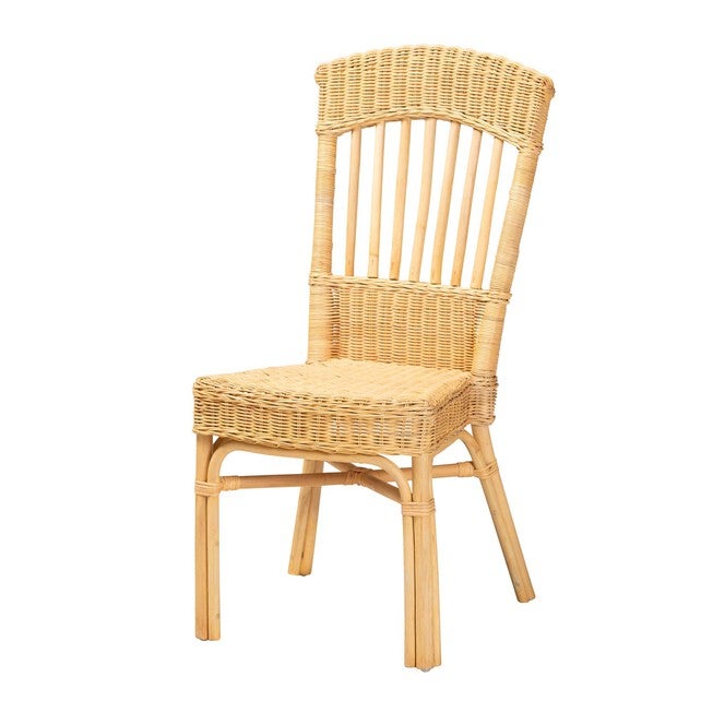 Barito Modern Bohemian Natural Brown Rattan Dining Chair, NATURAL BROWN, hi-res image number 0